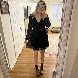 Express Black Sheer Mini Dress